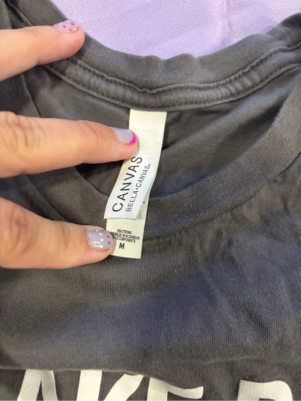 Bella Canvas Gray T-Shirt with White Print